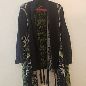 Long open sweater